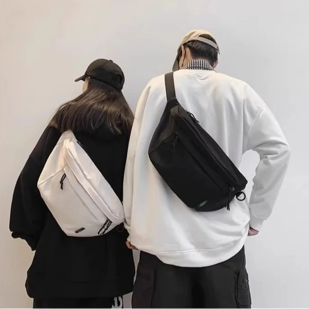 Mode Große Kapazität Umhängetasche Gürtel Tasche Nylon Reise Hüfte Tasche Einfarbig Casual Sport Geldbörsen Tasche Paar Junge Studenten – Detail 2