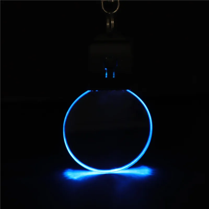 1Pcs Led Acrylic 3D Keychain RGB Colorful Night Light Luminous Pendant Lamp Wedding Christmas Decor Diy Gift Key Ring 5