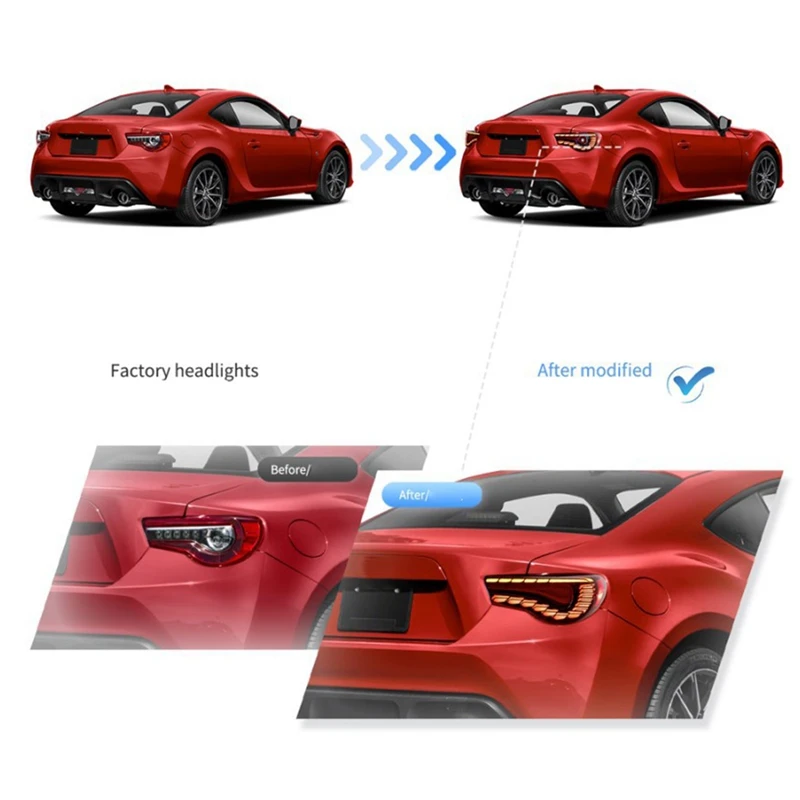 

Car LED Tail Lights Assembly For Toyota 86 Subaru WPX 2012-2020 LED Rear Headlight Running Light Turn Signal Brake Lamp