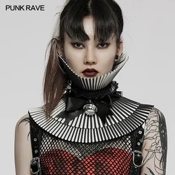 PUNK RAVE Women’s Gothic Neck Ring 3D Collar with Detachable Bow Loop Halloween Party Club Cosplay Can Adjust  Accessories