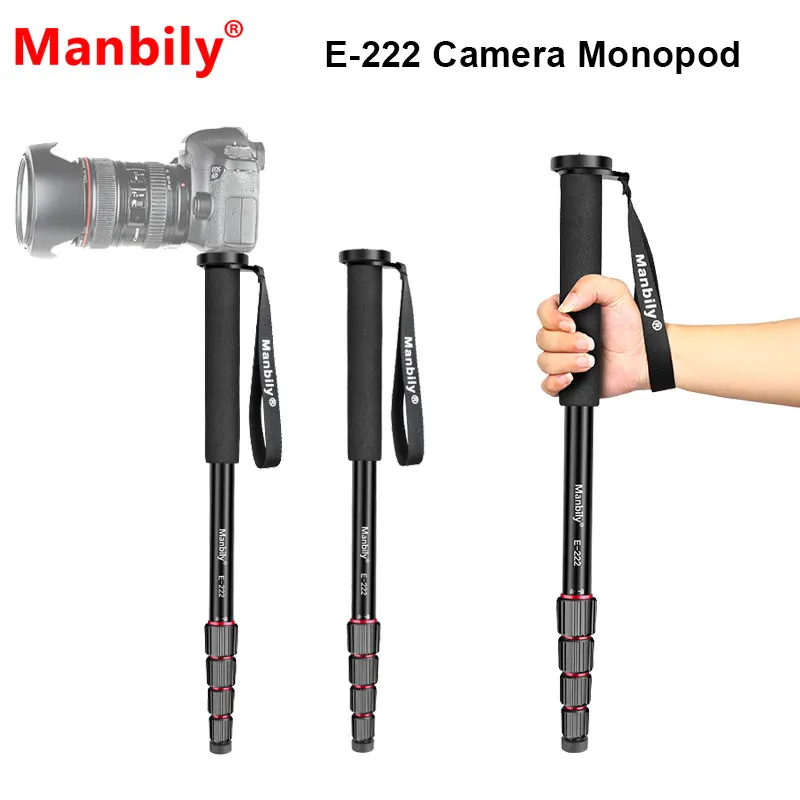 Manbily5SectionsPortableProfessionalCameraMonopodWalkingStickforCanonNikonDSLRGopro