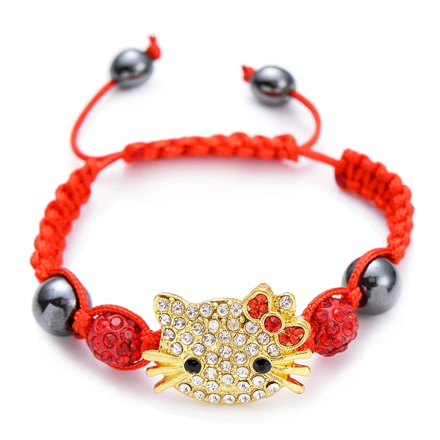 Hello Kitty Bracelets for Kids Kawaii Cute Sanrio Bangle Charms Kt