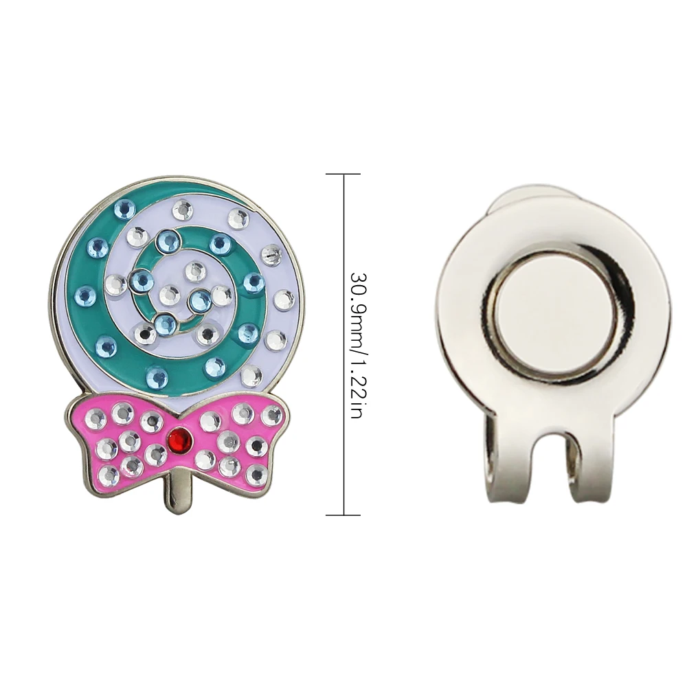 1pc Golf Ball Marker Crystal for Women by Girls Golfer gift with Magnetic Hat Clip Premium Gifts Bling Mark GOG