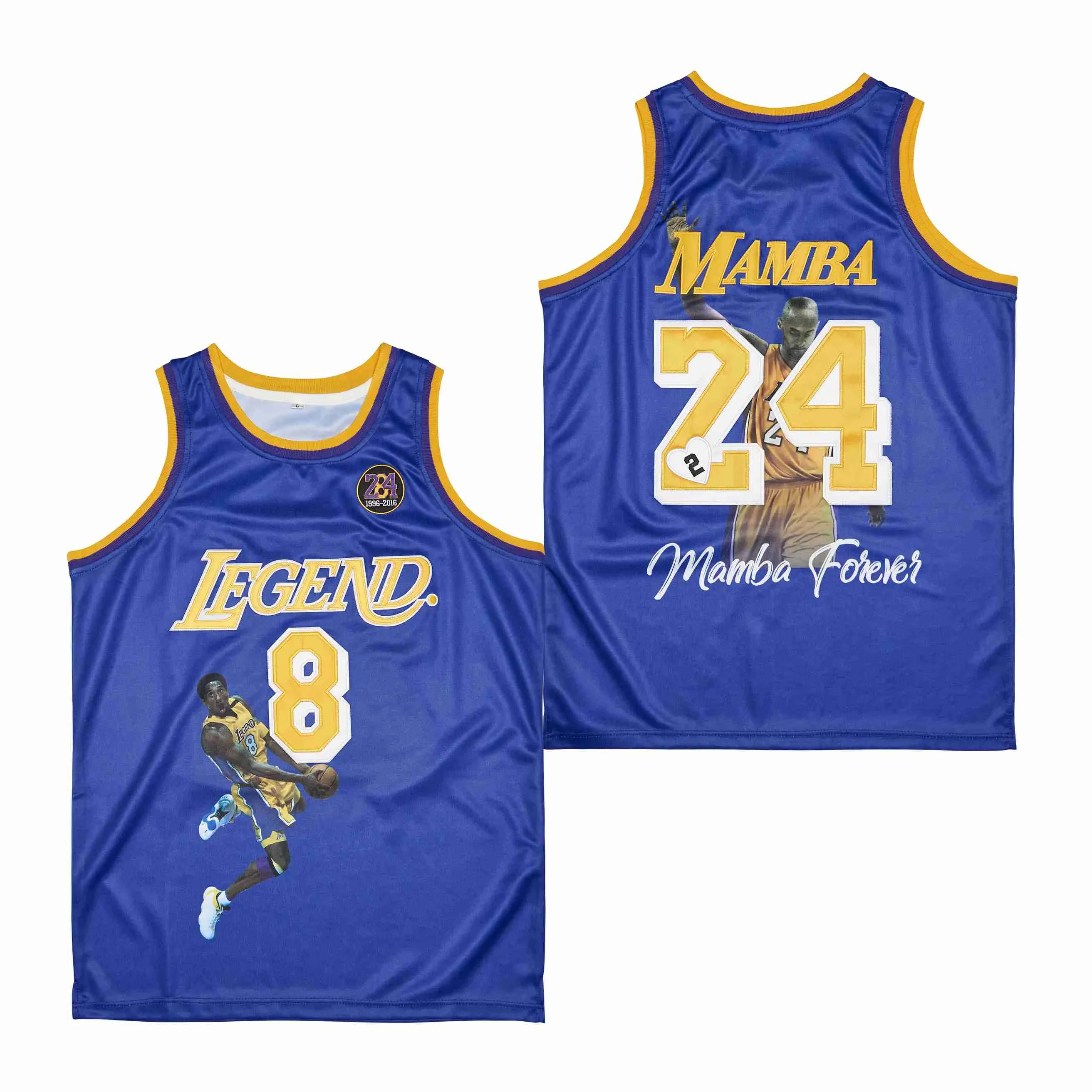 Men Basketball Jerseys LEGEND 24 MAMBA Jersey Sewing Embroidery Digital Printing Portrait Outdoor Sports Black Yellow Purple New