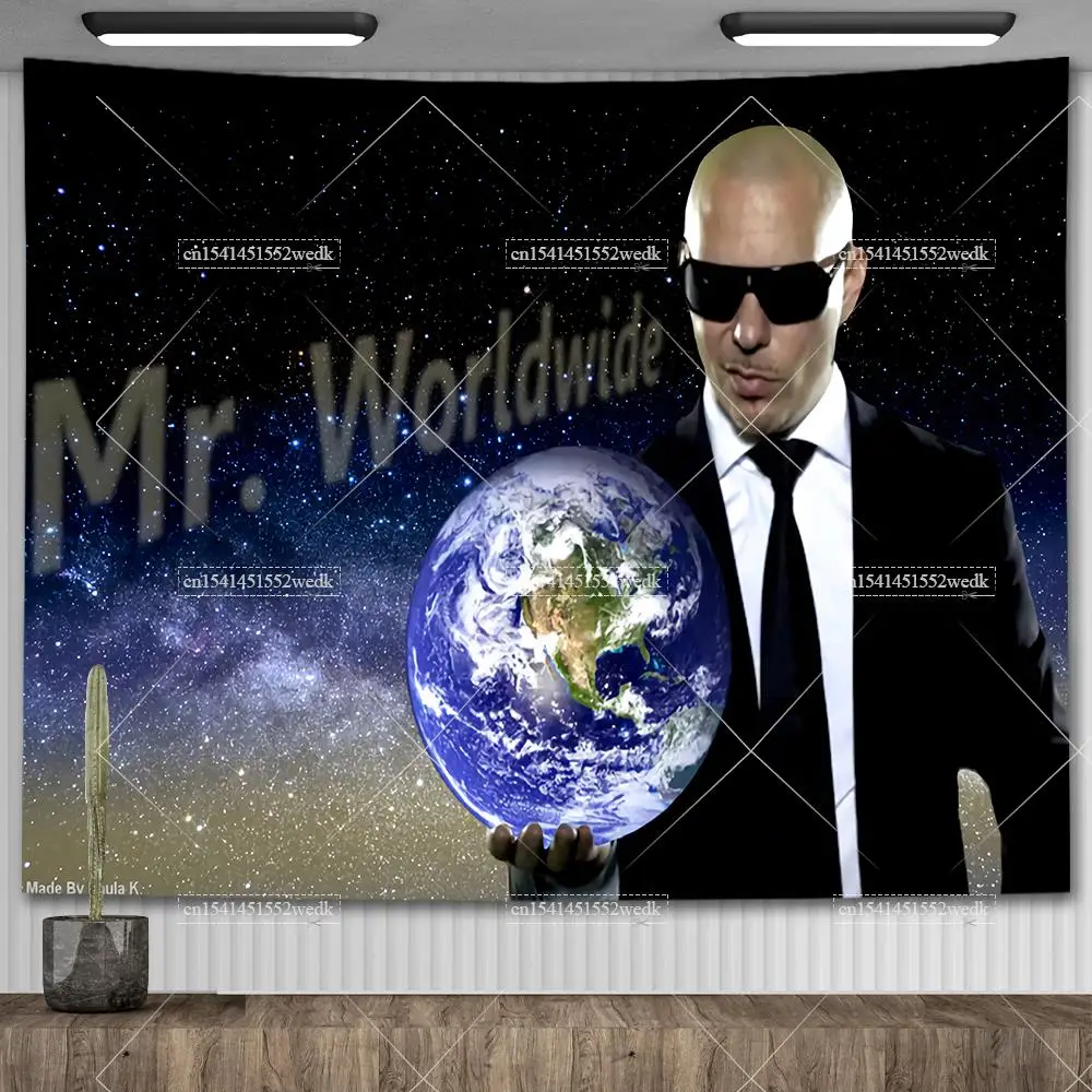 Mr. Worldwide Wall Tapestry Gobelin Funny Meme Tapestry Aesthetic India Hippie Decor Tapestries Living Room Home Decoration