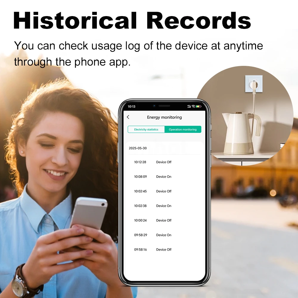 Tuya Smart WiFi EU Socket Glass Panel 16A Metering Electrical Outlets With Iron Panel Base Voice Control With Alexa Google Home