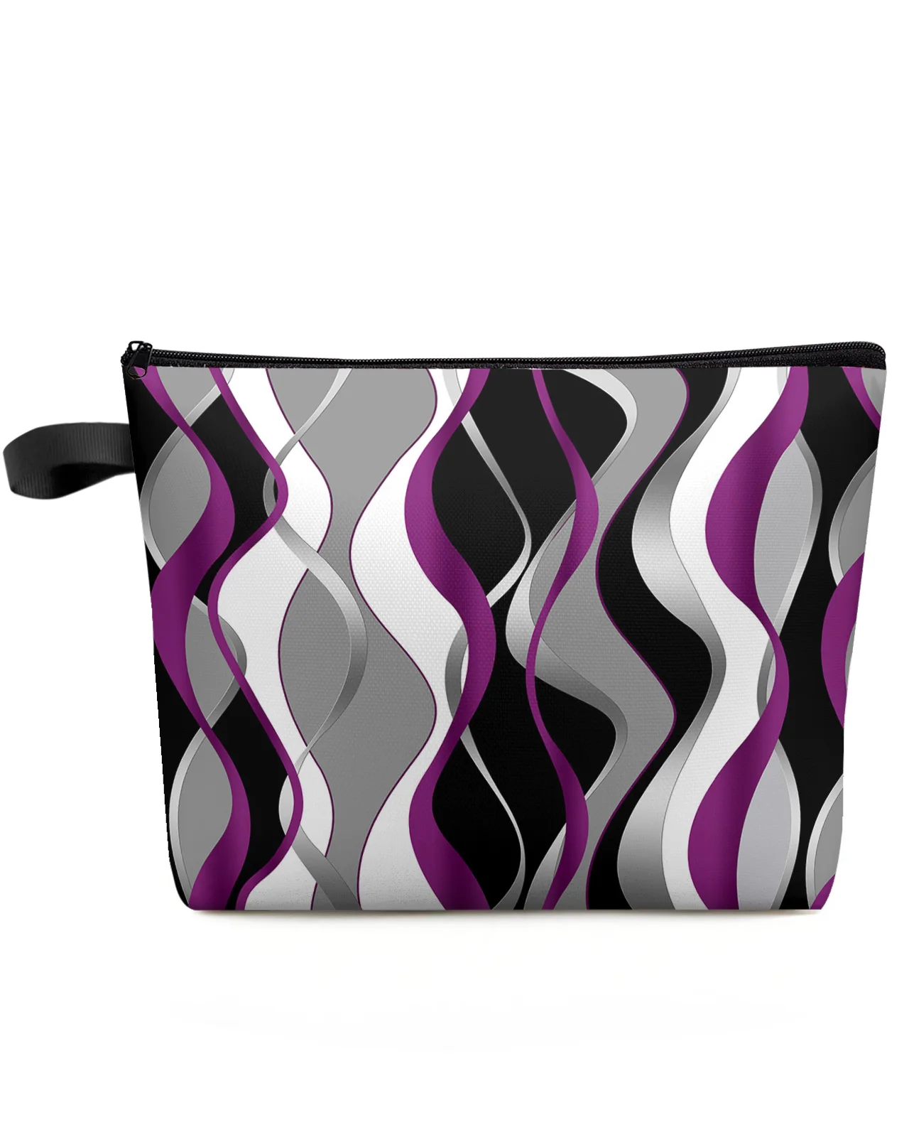 

Abstract Lines Gradient Purple Makeup Bag Pouch Travel Essentials Lady Women Cosmetic Bags Toilet Organizer Storage Pencil Case