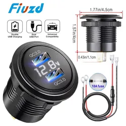 Universal Fast - Charging USB Car Charger with LED Voltmeter (BU X)