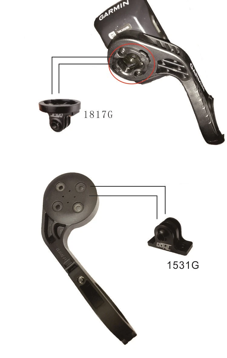 Trigo Garmin Parts Bike Stopwatch Mount Holder TR1817 Bicycle Lights Edge 1030 Gopro Adapter