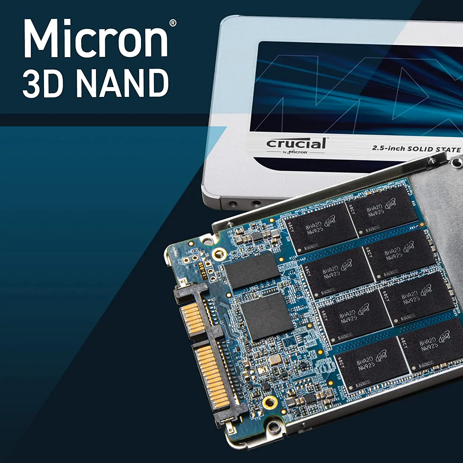 Nina ial-Disque dur interne SSD, 250 pouces, MX500, 500 Go, 2.5 Go