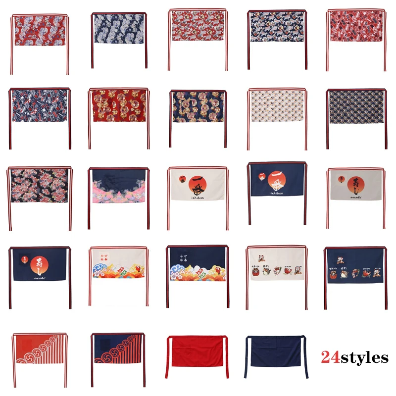 24 Styles Sushi Chef Apron Japanese Restaurant Catering Cooking Kitchen Apron Men Women Izakaya Teppanyaki Waiter Workwear