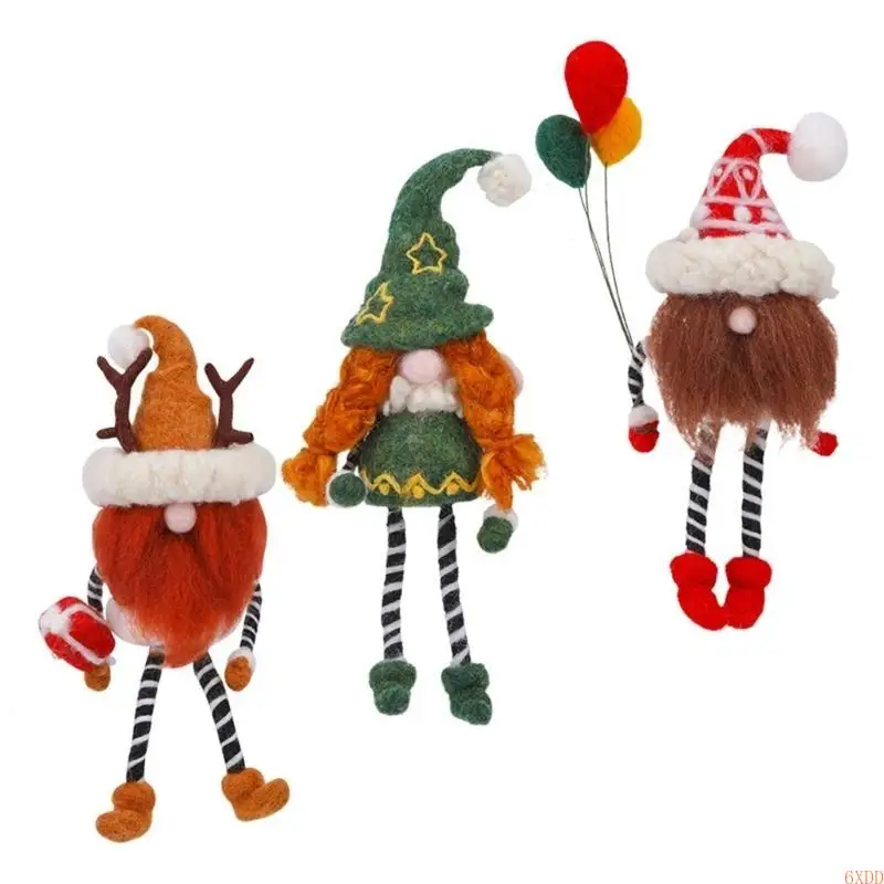 6XDD Needle Felting Kits Gnomes Felting Needle Set with Felt Tool Handmade Starter Kits for Woman Girls