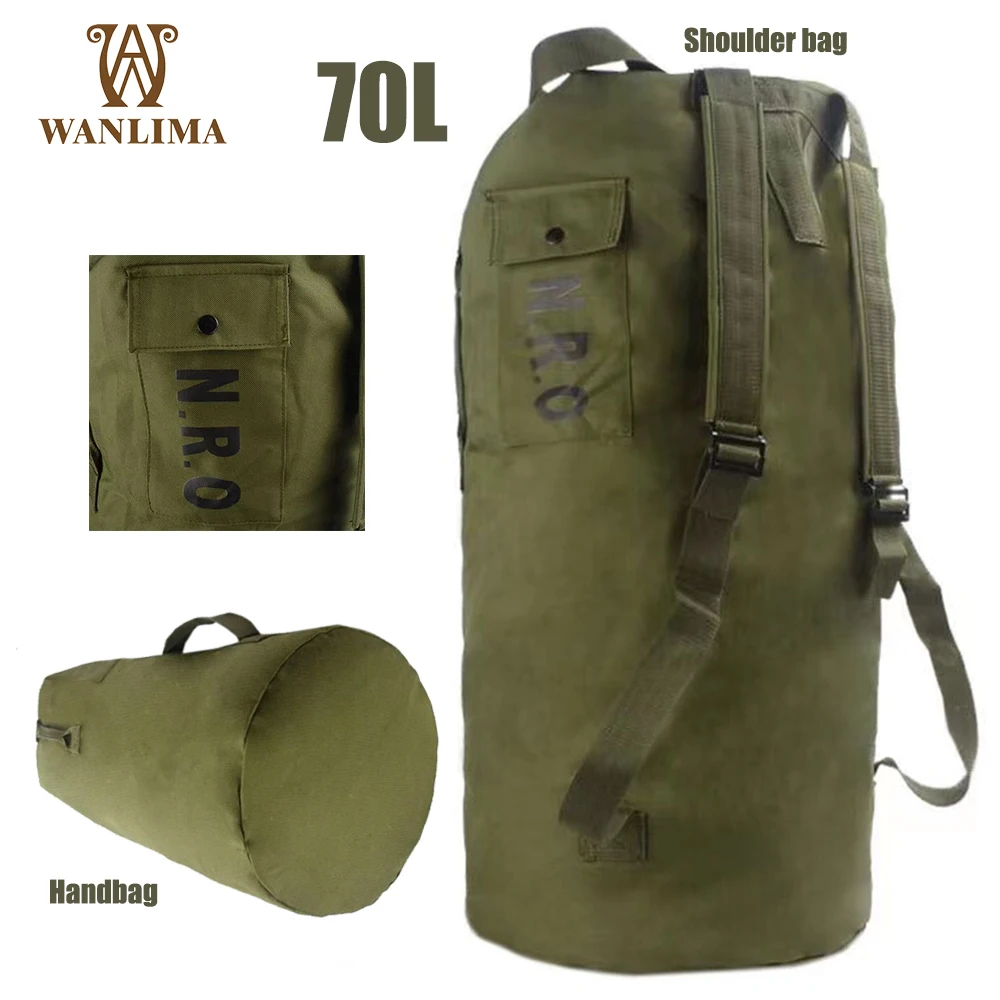 

Wanlima 80L Duffle Bag Military Bucket Shoulder Bag for Outdoor Training Tactical Backpack Sports Fitness Travel Handbag