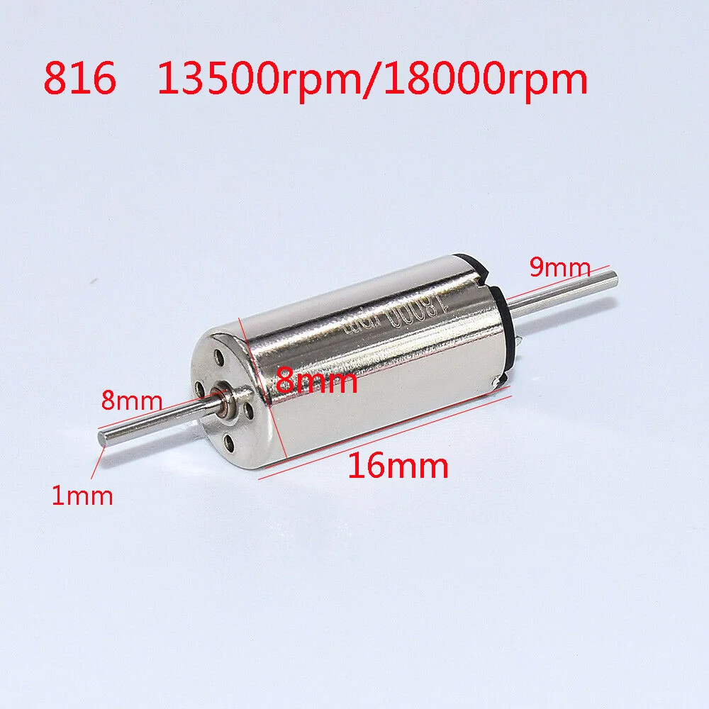 1PC 8mm 10mm 12mm 15mm 17mm 816 1020 1215 1725 7-pole Rotor DC 12V Dual Shaft Coreless Motor For Rail Train Model