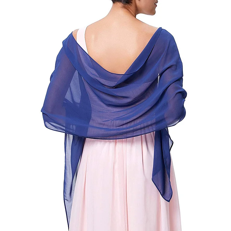 Korean Solid Color Transparent Chiffon Silk Scarf Summer Beach Towel Sunscreen Shawl Women Wedding Evening Party Dress Scarf R21 3