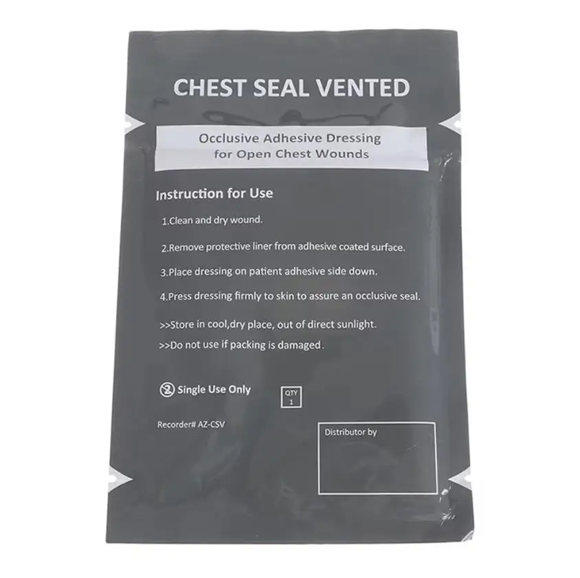 Enhanced Emergency Chest Seal Trauma Kit - Occlusive Dressing for First Aid and Rescue Bandage