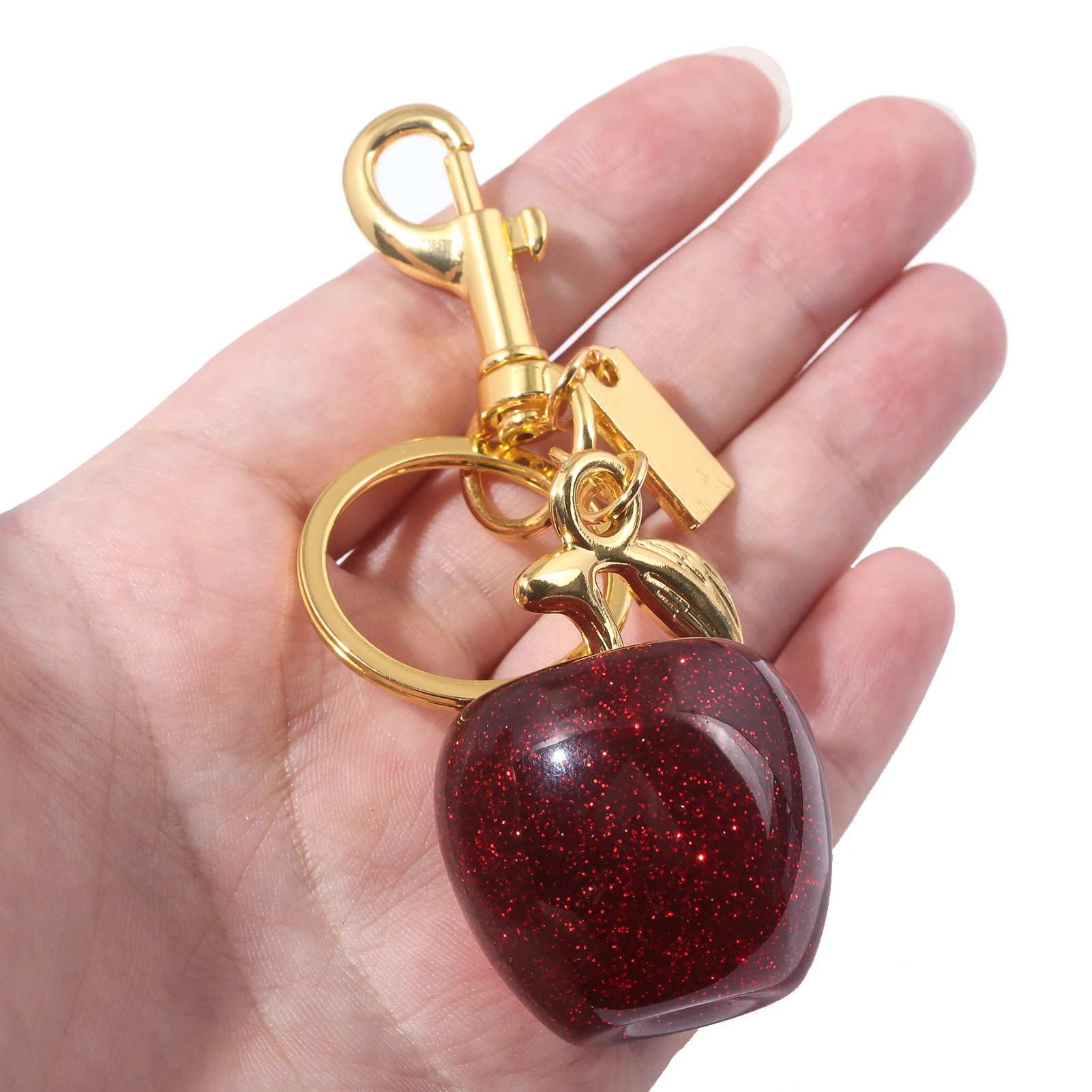 Köstlicher süßer großer roter Apfel-Schlüsselanhänger, Heiligabend, roter Apfel-Anhänger, giftiger Apfel-Schlüsselanhänger für Damen und Herren, Accessoires, Geschenk – Detail 4