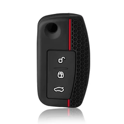 Silicone Car Key Case Cover and Key Holder (Black)