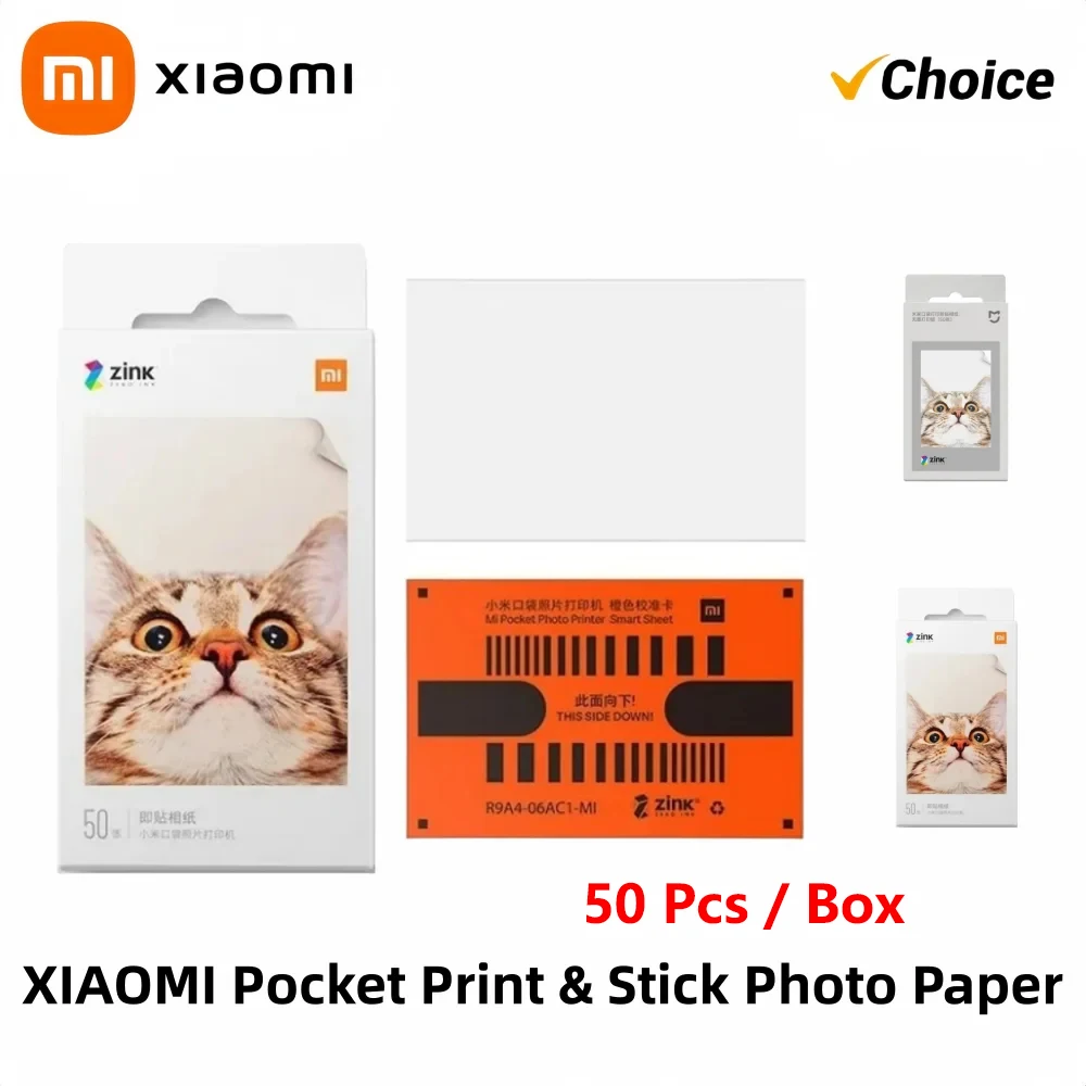 Xiaomi Pocket Printer Original ZINK Self-adhesive Photo Print 50pcs Sheets 3-inch Mini 50 PCS