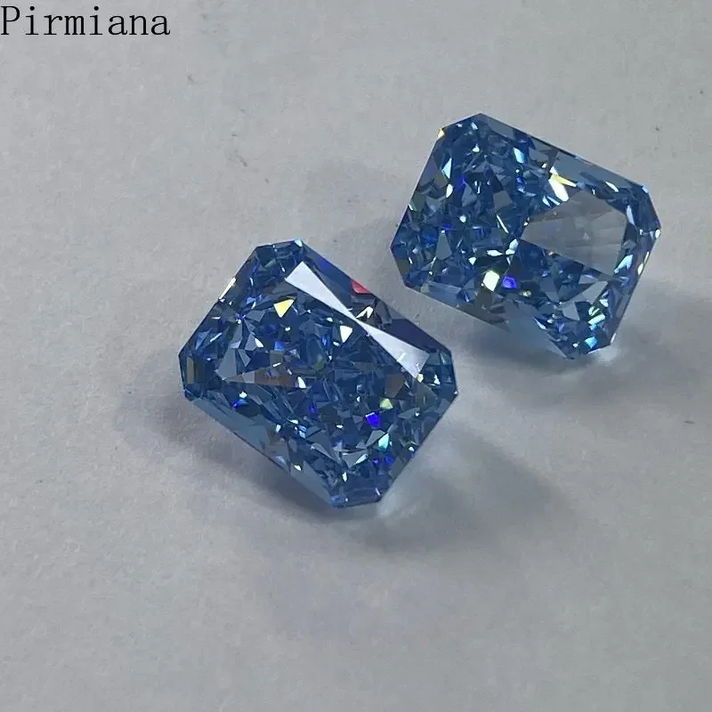 Pirmiana Customizable Fancy Blue Color High-carbon Diamond Cubic Zirconia Loose Stone for Jewelry Making