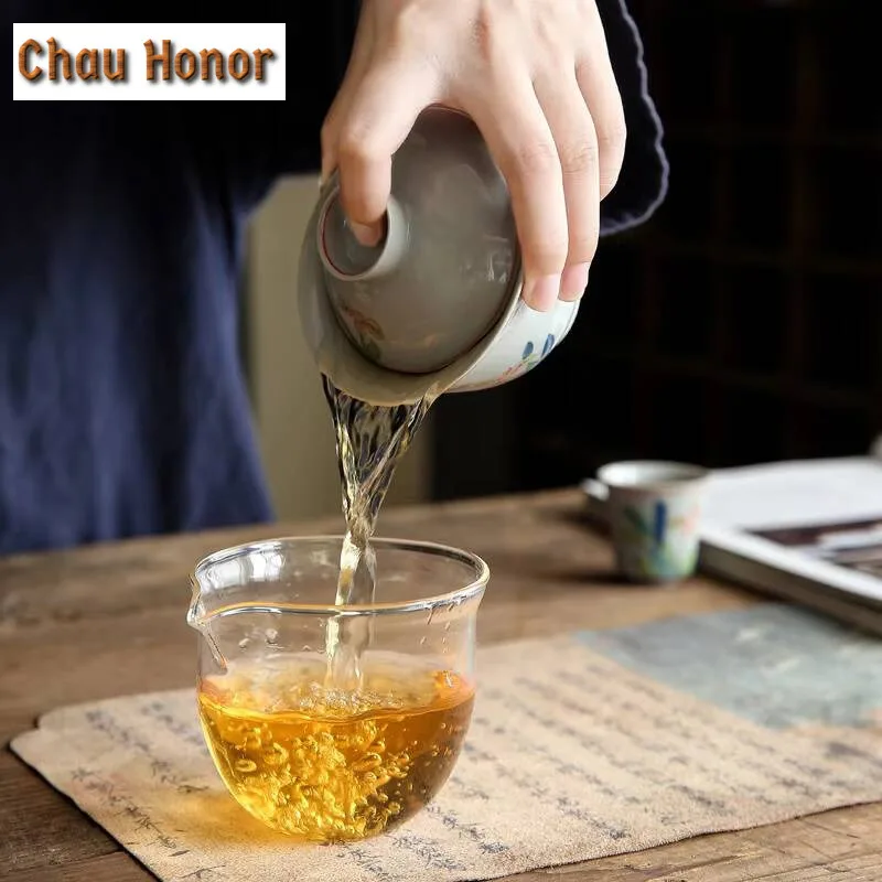 150ml Japanese Underglaze Color Hand-painted Iris Flower Gaiwan Ceramic Kung Fu Tea Set Tea Ceremony Drinkware Customized Gift