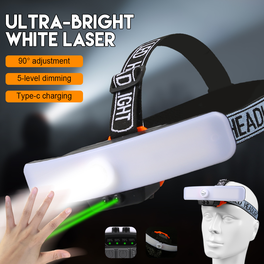 LED Camping Headlamp Induction Headlight 5 Mode USB Rechargeable Search Front Lantern 90° Adjustment Lamp for Camping Fishing