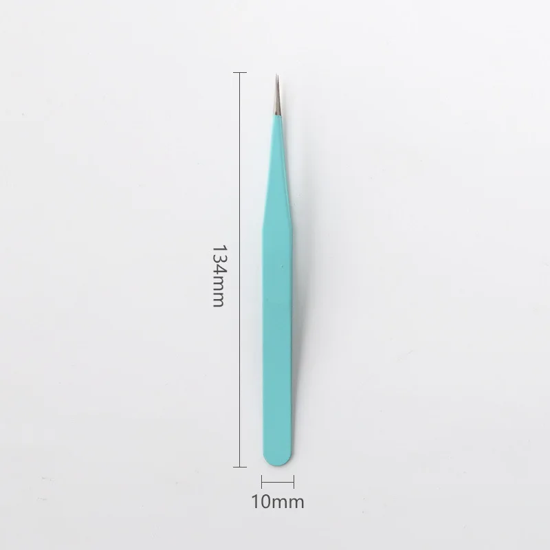 Nail Art Tweezers Candy Color Straight Curved