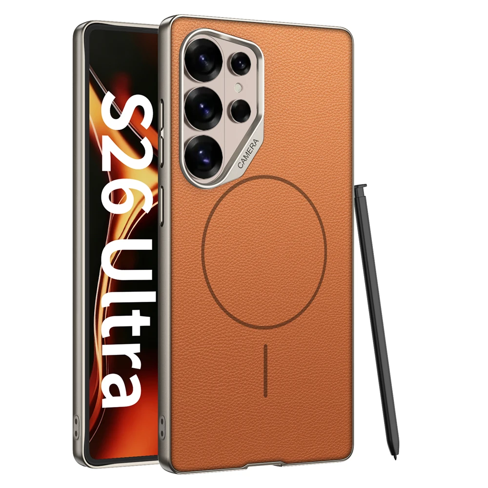 Magnetic Leather Thin Matte Phone Case with Magsafe Compatibility - Wireless Charging Shockproof Cover