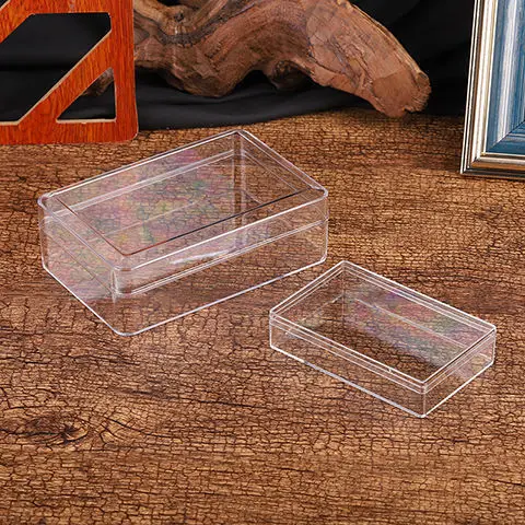 5 Pcs Clear Rectangle Small Storage Boxes with Lid Containers Display Boxes  Favor Gift Box for