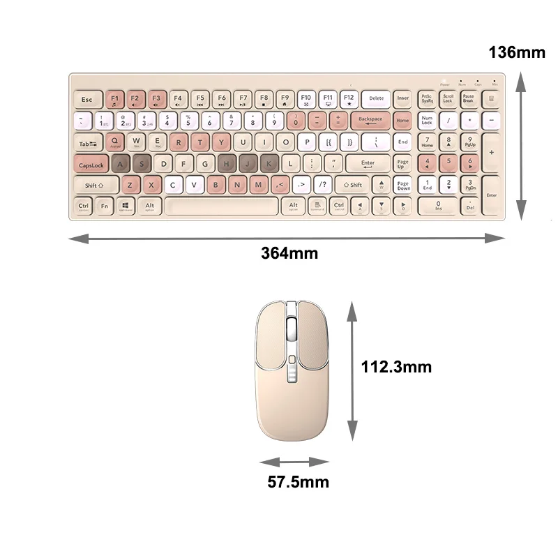 Teclas de Teclado sem Fio Mouse Conjunto 2.4g Bluetooth Multimídia Teclado Recarregável Jogo Rato Combinação Kit para pc Escritório em Casa 105 - Imagem 4