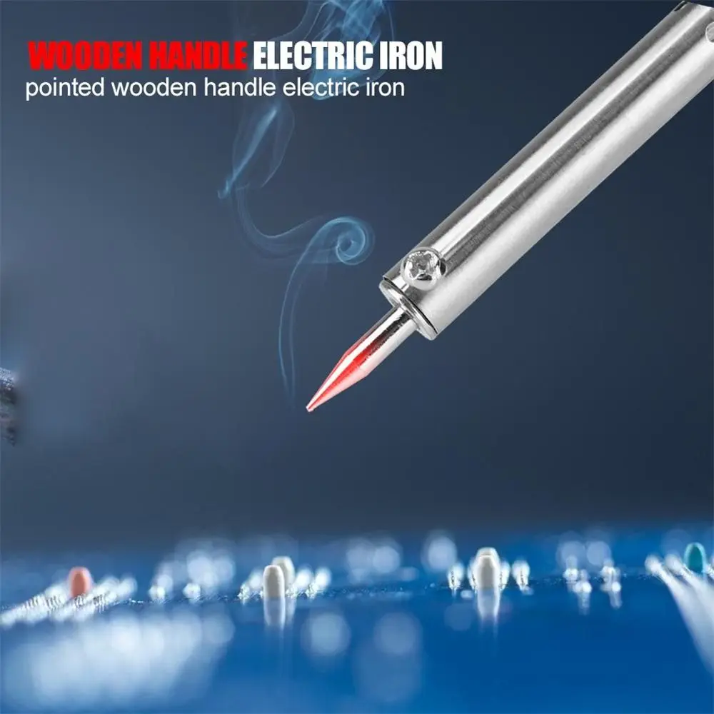 220V Adjustable Temperature Electric Solder Iron 30W/40W/60W/80W/100W Wooden Handle Soldering Iron Rework Statian Welding Tool