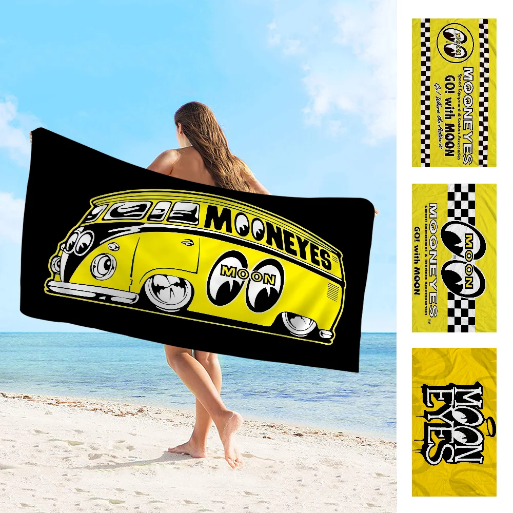 Mooneyes Print Microfiber Beach Towel Absorbent Quick dry Soft Yoga Swimming Resort Mountain Climbing