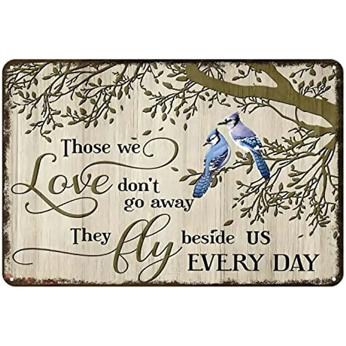 New Vintage Bird Tin Sign With We Love Blue Jay Rustic Decor Retro Sign Home Kitchen Bar Cafe Club Cave Wall Decor Metal Sign