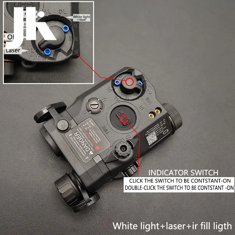 Airsoft PEQ15 Laser Indicator Tactical IR Fill Light/Red Green Dual Laser Fit 20mm Rail Dual Outdoor Hunting Aiming Weapon laser pointer laser sight red dot laser sight
