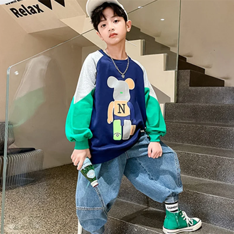 

Boys Hoodies Sweatshirts Jacket Overcoat 2022 Luxury Spring Autumn Top Pullover Tops Cotton School Pullover Baby's Kids Children