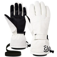 Fleece Ski Five Fingers Gloves Touch Screen Gloves Winter Non-slip White Warm Riding Gloves Thickened Waterproof Sports Gloves 1