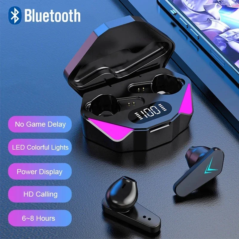 

X15 TWS Gaming Earbuds Wireless Bluetooth Earphones with Mic Bass Audio Sound Positioning 9D Stereo Music HiFi Headset for Gamer