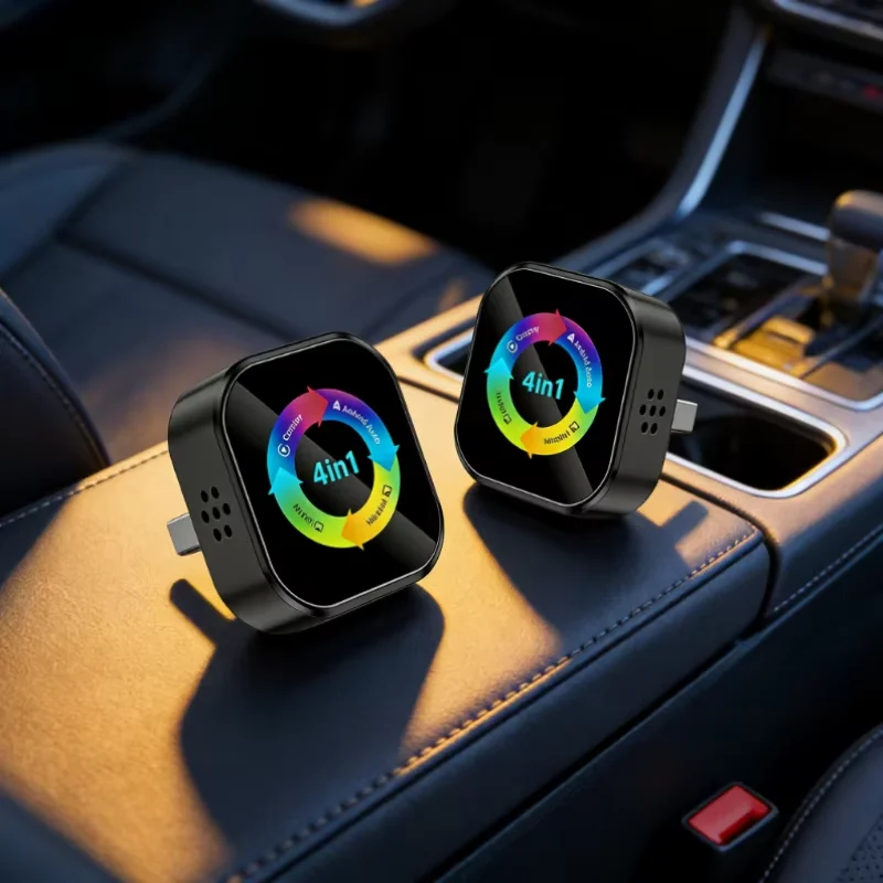 Adaptador Inalámbrico CarPlay 4 en 1 de Fácil Manejo, Novedad 2026, Apple Android Mirror Link Auto Link, Accesorio de Entretenimiento para Automóvil 1