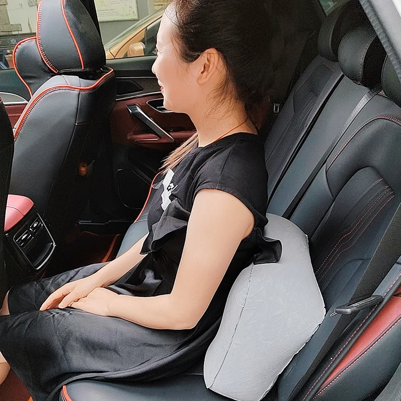 Car inflatable lumbar support air matts long distant travel high speed airplane foot drag suit kids sleeping headrest accessory