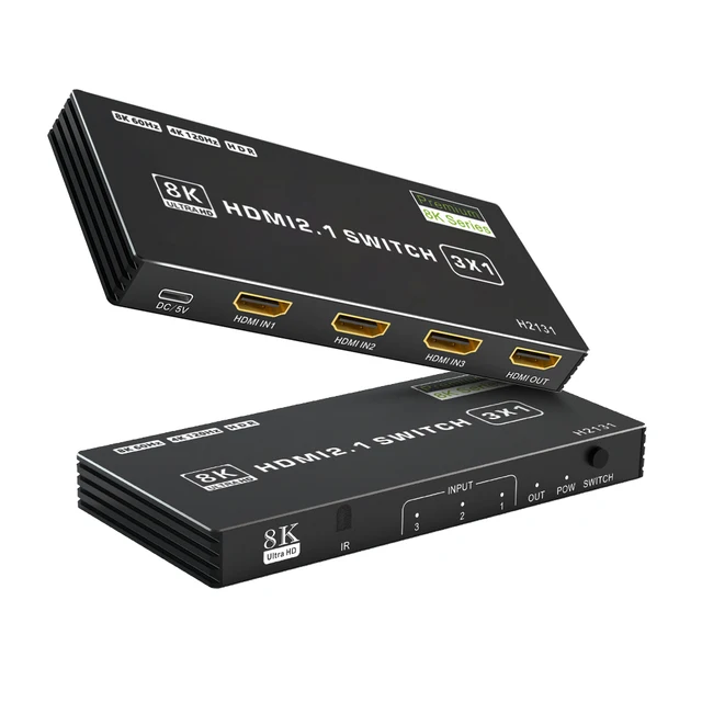 Hdmi 2 1 interruptor splitter 120hz 5 port 4k 120hz splitter switcher