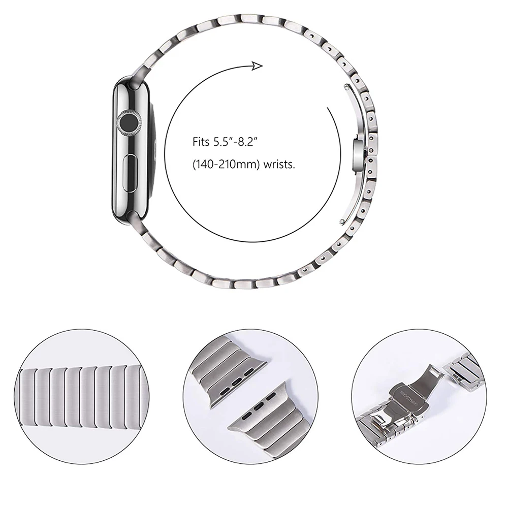 รูปสินค้า สายสแตนเลสสุดหรูสำหรับ Apple Watch ทุกรุ่น