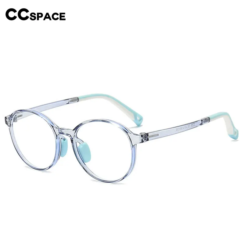 55172 New Round Frame Anti Blue Glasses Tr90 Children's Fashionable Flat Light Anti Radiation Computer Phone