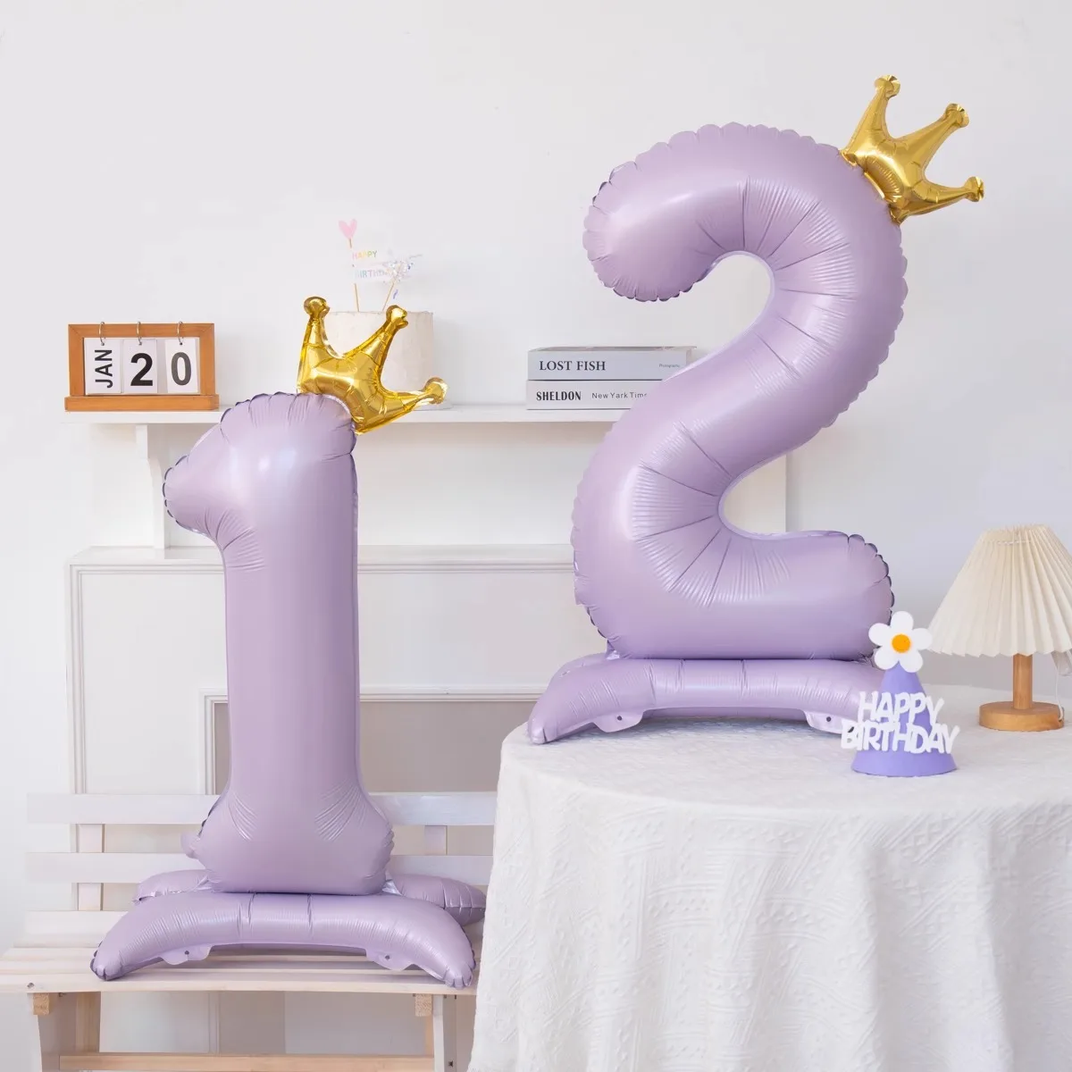 42inch Standing Foil Number Balloon Crown Digital Balloons Girl Birthday Party Decor Wedding Party Supplies