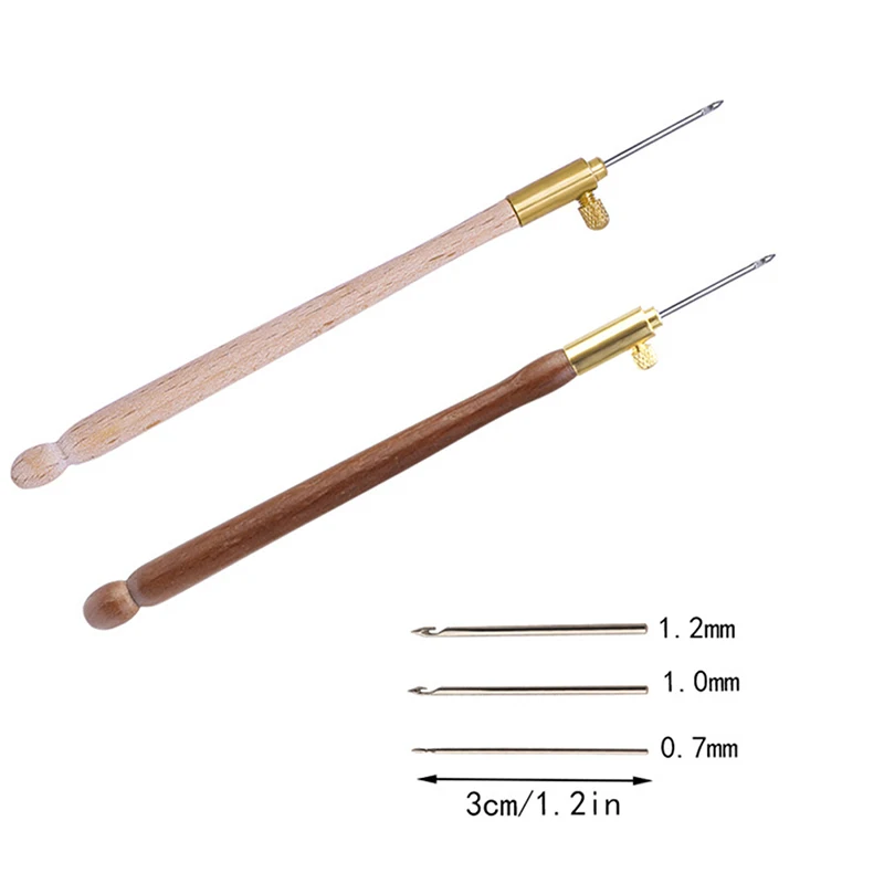 Embroidery Kit Embroidery Punch Needle with 3 Needles Punch Pen Embroidery Cross Stitch Craft Kit French Crochet for Sewing Knitting