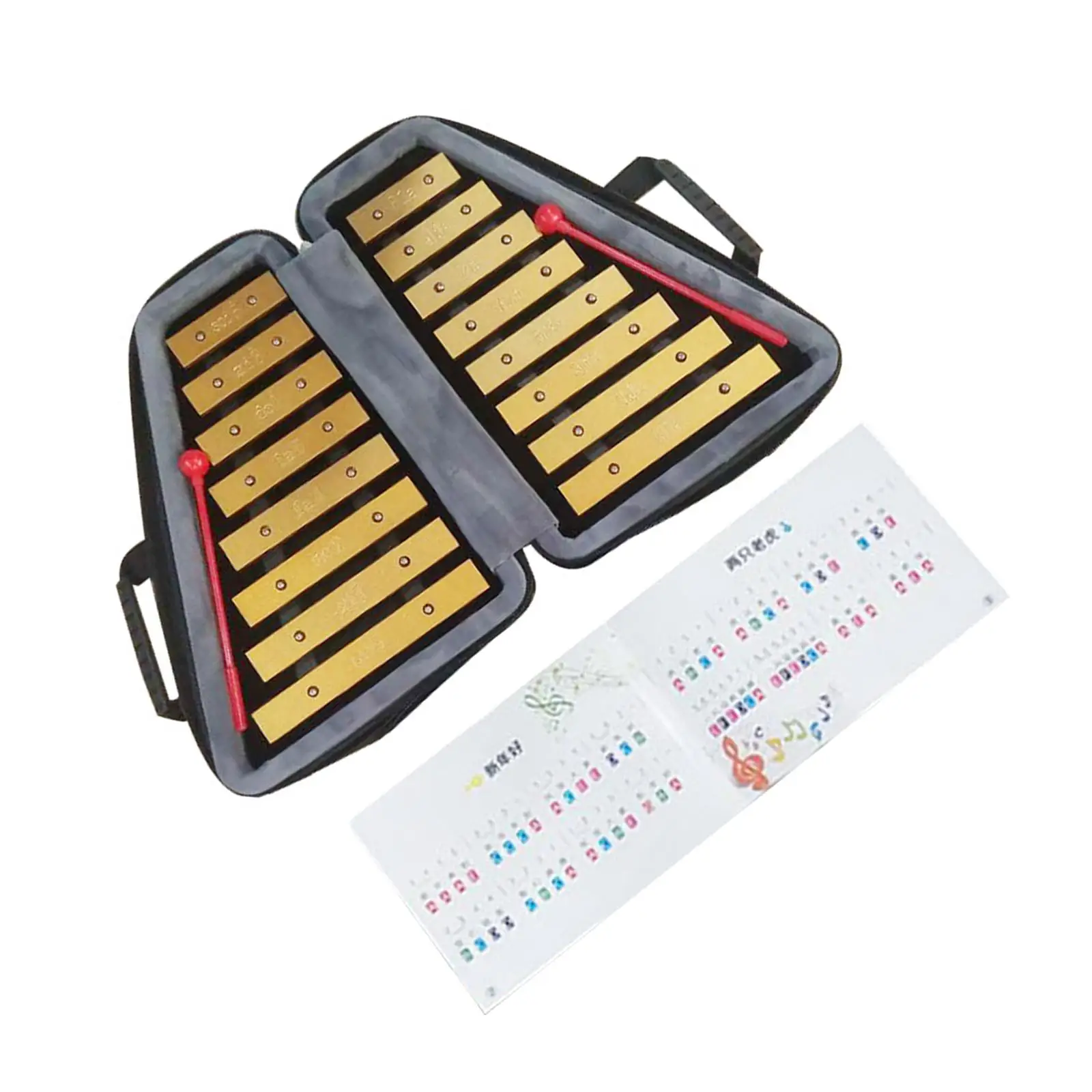 16 Note Xylophone Metal Hand Percussion Hand Knock Piano Toy for Event Concert Family Sessions Music Lessons School Orchestras