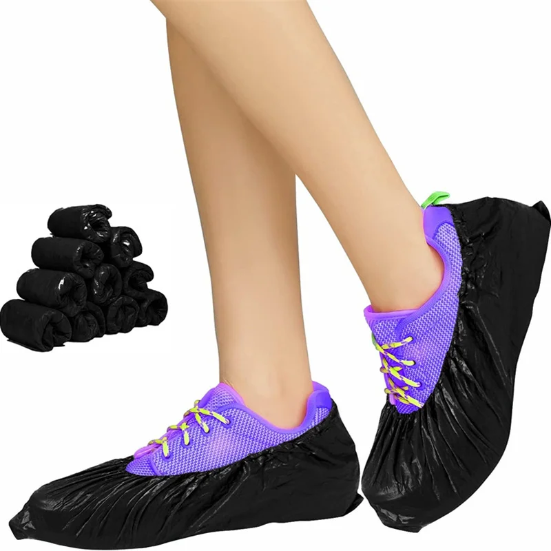 

100PCS Disposable Non Woven Boot & Shoe Covers Waterproof Anti Slip Booties Overshoes For Indoors Outdoors Rain Boots Shoe Home