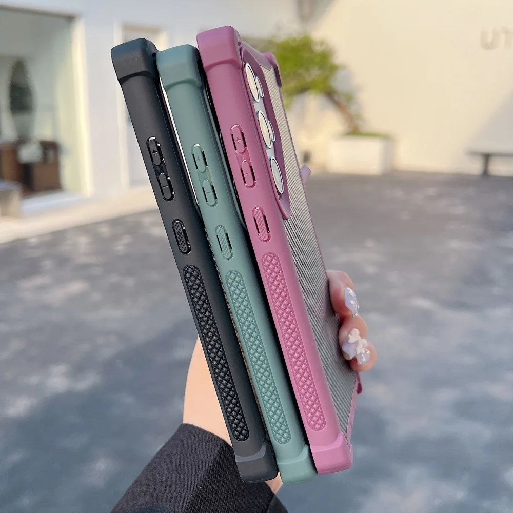 Heavy-Duty Armor Shockproof Magnetic Case with Carbon Fiber Texture and Non-Slip Silicone Bumper
