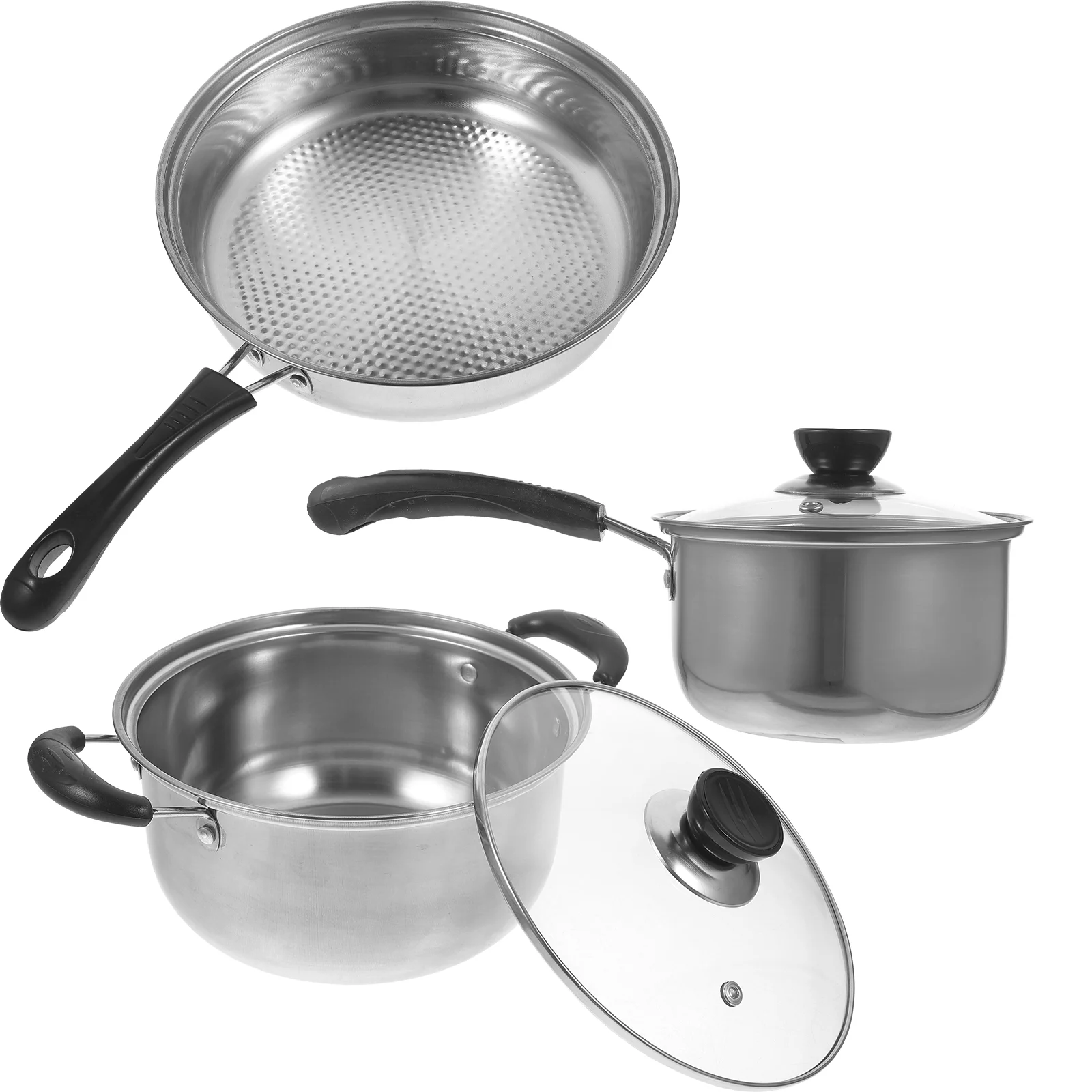 

Cooking Pan Stainless Steel Soup Pot Sauce Milk Handle Kitchen Cookware Small Saucepan