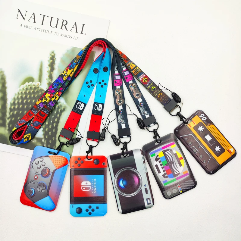 TV Camara Pattern Lanyard Card Holder Neck Strap Key ID Card Straps Badge Holder DIY Hanging Rope Accessories