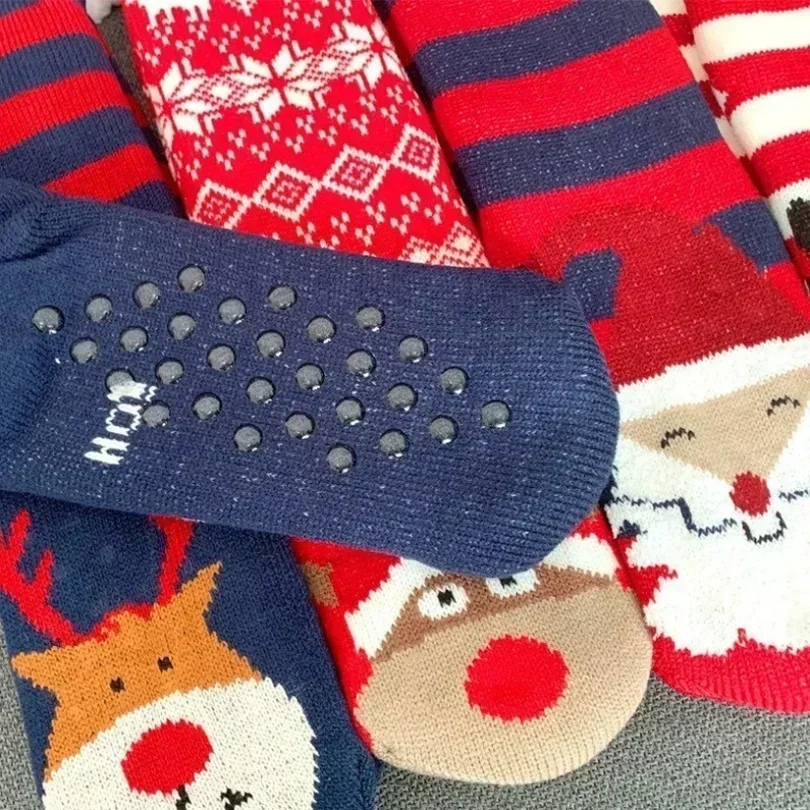 Kerst Warme Vrouwen Vloer Sokken Antislip Dikker Sokken Slippers Sokken Slaapsokken Jongens Sokken, roze, M